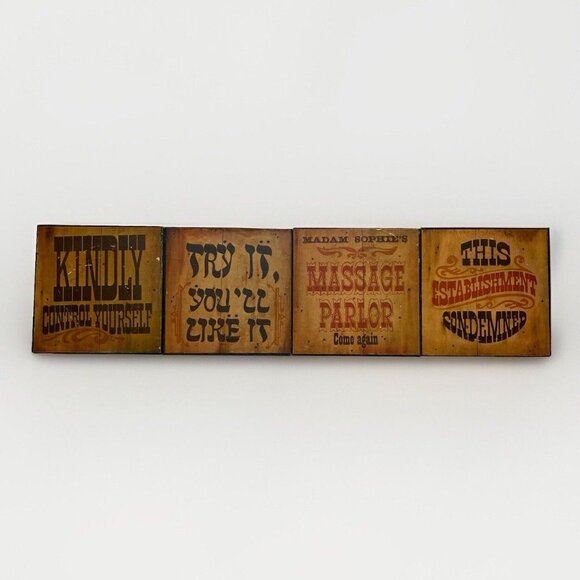 Vtg 70’s Retro Bar Coasters Humor Cocktail Beer Drinking MCM Man Cave Lot of 4 - Picture 1 of 9